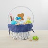 Personalization Mall Navy Check Personalized Initial White Easter Basket - 3 of 3