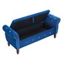CAVINAS Velvet Storage Ottoman Bench, Rectangular Ottoman Bench with Crystal Tufting, Safety Hinges, Upholstered Ottoman Foot Rest with 1 Pillow - 4 of 4