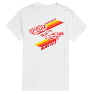 Men's - Hot Wheels - Valentine's You Make My Heart Race Short Sleeve Graphic T-Shirt - 1 of 4