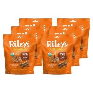 Riley's Organics Peanut Butter & Molasses Large Bone Dog Treats - 1 of 4