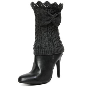 Memoi Vixen Mixed Rib Bow Detail Boot Topper - 1 of 1