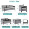 Sonkuki 7 Pieces PE Rattan Furniture Set with Side Table, Patio Chair with Cushion, Ottomans for Lawn, Light Gray - 3 of 4