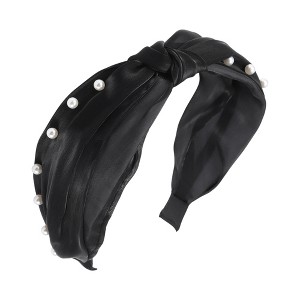 Unique Bargains Women's Wide Faux Pearls Headbands 1 Pc - 1 of 4