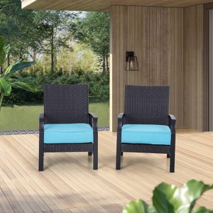 Rattan Wicker Patio Sofa - Captiva Designs - 1 of 4
