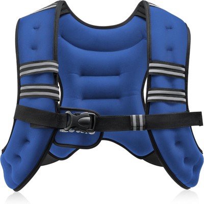 Attop Weighted Vest 6-30lb with Reflective Strips for Workout, Strength Training, Running, Fitness, Muscle Building, Weight Loss, Blue