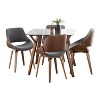 LumiSource 5pc Folia Fabrizzi Dining Set Walnut Glass/Gray - 2 of 4