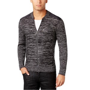 I.N.C International Concepts Mens Manchester Heathered Mixed Cardigan Sweater, Black, Small - 1 of 1