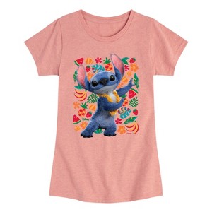Girls' - Lilo And Stitch - Hula Dancing Fitted Short Sleeve Graphic T-Shirt - 1 of 3