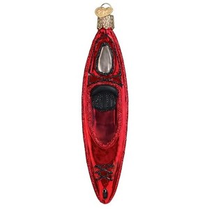 Old World Christmas Blown Glass Ornament for Christmas Tree, Red Kayak - 1 of 4