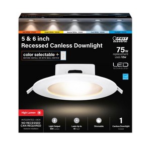 Feit Electric Warm White 5-6 in. W Aluminum LED Dimmable Recessed J-Box Downlight 12 W - 1 of 1
