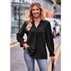 Coolmee Women's Boho Long Sleeve Shirts Dressy Casual V Neck Fall Fashion Flowy Blouses - 4 of 4