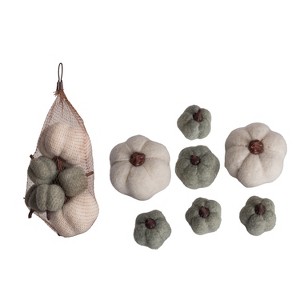 Transpac Felt Pumpkin Assortment Set of 7 Decorative Foam Fall Harvest Tabletop Decor for Autumn Celebrations - 1 of 1