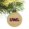 University of Wisconsin - La Crosse University Secondary Logo Mini Small Tiny Wood Christmas Tree Holiday Ornament - 3 of 4