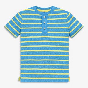 Primary Kids Heathered Henley in Stripe - 1 of 4