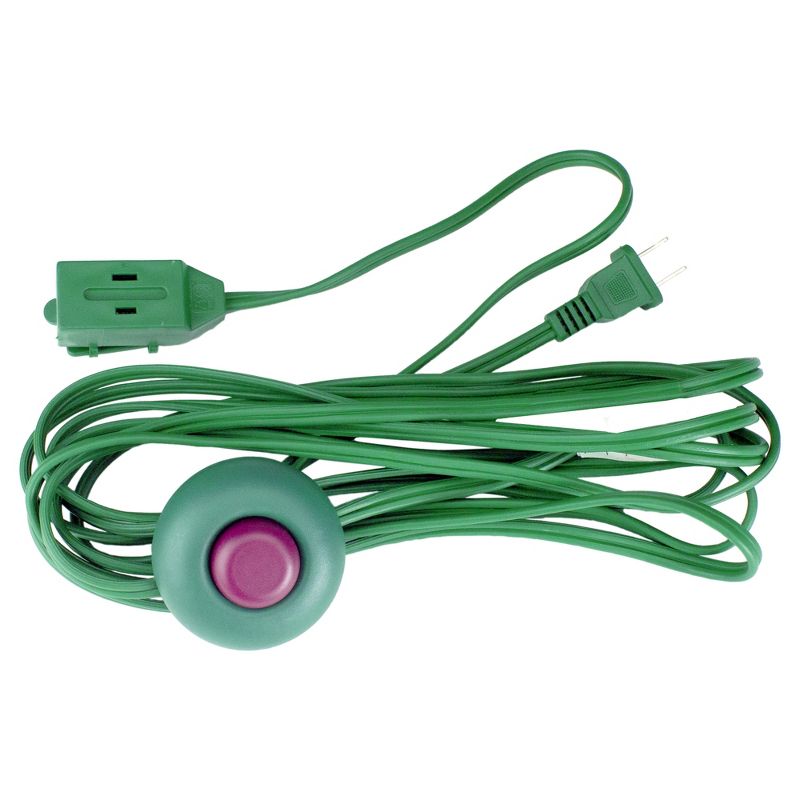 Northlight 9' Green Indoor Power Extension Cord with 3-Outlets and Safety Lock, 1 of 6