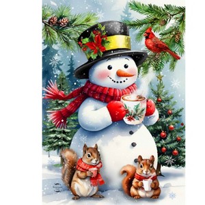 Briarwood Lane Winter House Flag 40x28 For Outdoor Hot Cocoa Snowman For Winter House Flag - 1 of 4