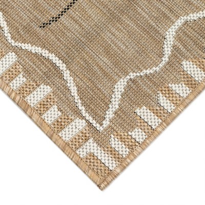 Sand Flatwoven Rectangular Synthetic Dragonfly Indoor/Outdoor Rug