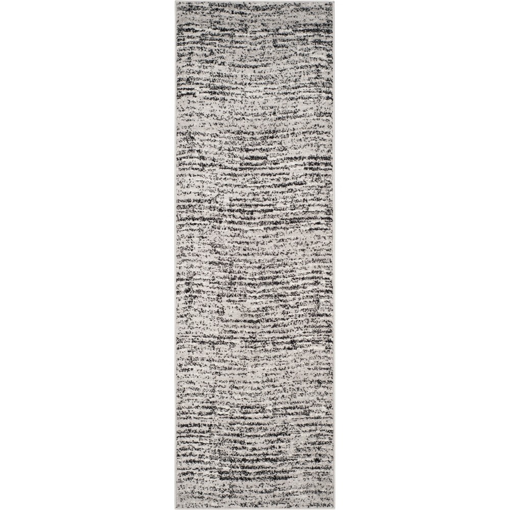 2'6inx6' Spacedye Design Loomed Runner Black/Silver - Safavieh