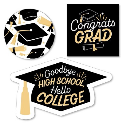 Big Dot of Happiness Graduation Cheers - DIY Shaped 2024 Graduation Party  Cut-Outs - 24 Count