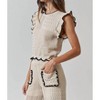 Women's ROUND NECK RUFFLE TOP - lalavon - 4 of 4