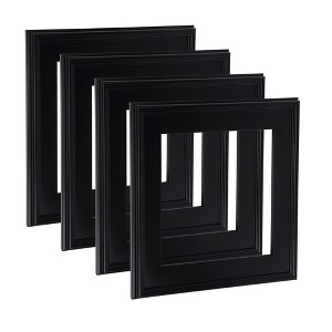 Cardinali Plein Aire Black 6x6" Open Back Frames for Canvas Art - Box of 4, 3" Wide Moulding w/ Raised Edge - No Glass or Backing - 1/2" Rabbet Depth- - 1 of 4