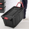 Sterilite 40 Gallon Wheeled Industrial Tote, Stackable Storage Bin with Latch Lid, Plastic Container with Heavy Duty Latches, Black - image 4 of 4