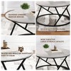 CLIHOME 3 Pieces Modern Abstract Decorative Round Table Set Coffee Tables With Metal Base - 3 of 4