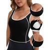 INSPIRE CHIC Women's Wide Straps U-Neck with Padded Push Up Elastic Tight Colorblock Workout Tank - 3 of 4