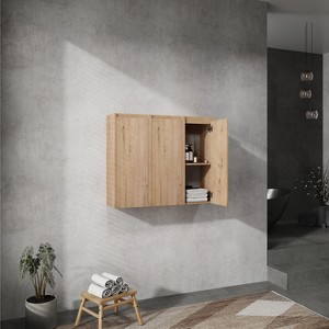 Sapphtopaz Bathroom Cabinet with Float Mounting Design,Bathroom Storage Cabinet with Soft Close Doors,Over The Toilet Storage Cabinet - 1 of 4
