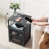 VECELO 1/2 Pcs Nightstands with USB Ports and Outlets, Modern Bedside End Tables Night Stands with Drawer and Storage Shelf - 4 of 4