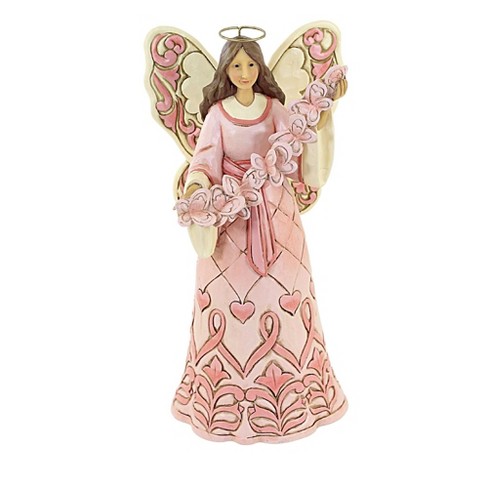 Jim Shore Hope Takes Wing - 1 Angle 8.5 Inches - Breast Cancer Angel -  6008100 - Polyresin - Pink