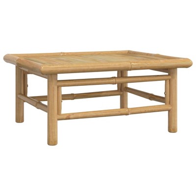 Light Gray Cushioned Bamboo 4-Piece Patio Lounge Set