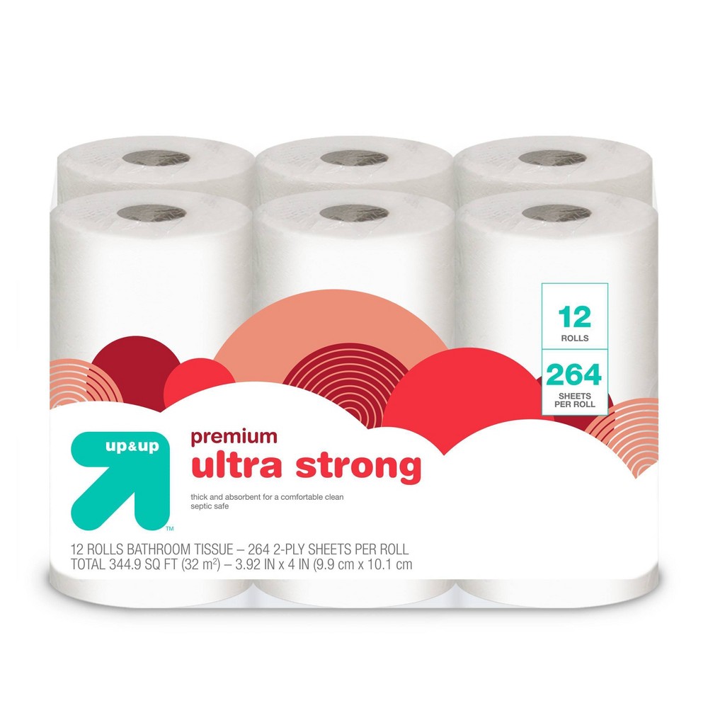 Premium Ultra Strong Toilet Paper - 12 Rolls - up & up™