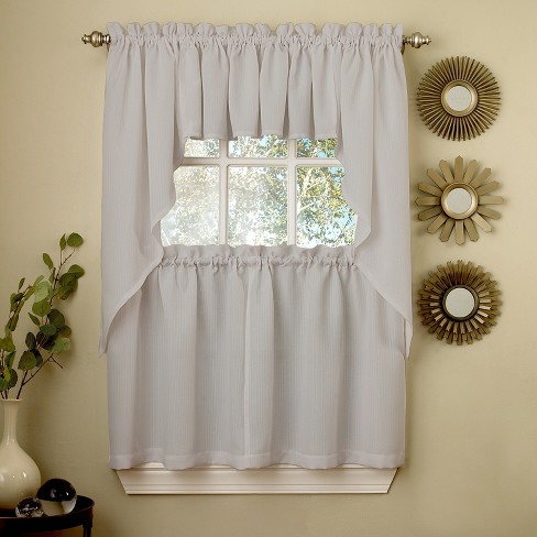 Sweet Home Collection | Opaque Ribcord Kitchen Window Curtains, 36