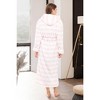 ADR Women's Robe, Plush Fleece Women's Bathrobe with Hood, Long Fluffy Fuzzy Bath Robe Pink Purple Plus Size - 4 of 4