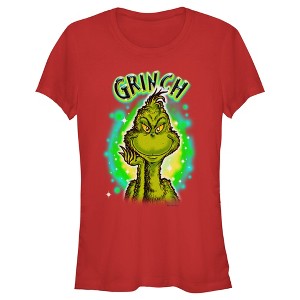 Junior's Dr. Seuss Airbrush Grinch T-Shirt - 1 of 4