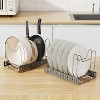 LunaLulinlk Expandable Pot and Pan Organizer Rack for Kitchen Cabinet, with 10 Adjustable Compartments, Dark Gray - 3 of 4