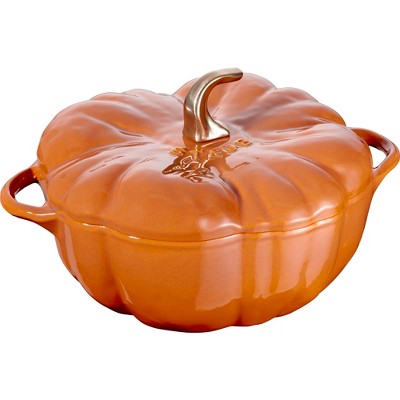 【staub】 Pico COCOTTE ROUND 24cm-3.8Lオレンジ Staub Cast Iron 5-qt Pumpkin Cocotte with Gold Stem - Burnt Orange