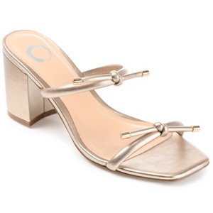 Journee Collection Womens Jessa Tru Comfort Foam Open Square Toe Block Heel Sandals Gold 11 - 1 of 4