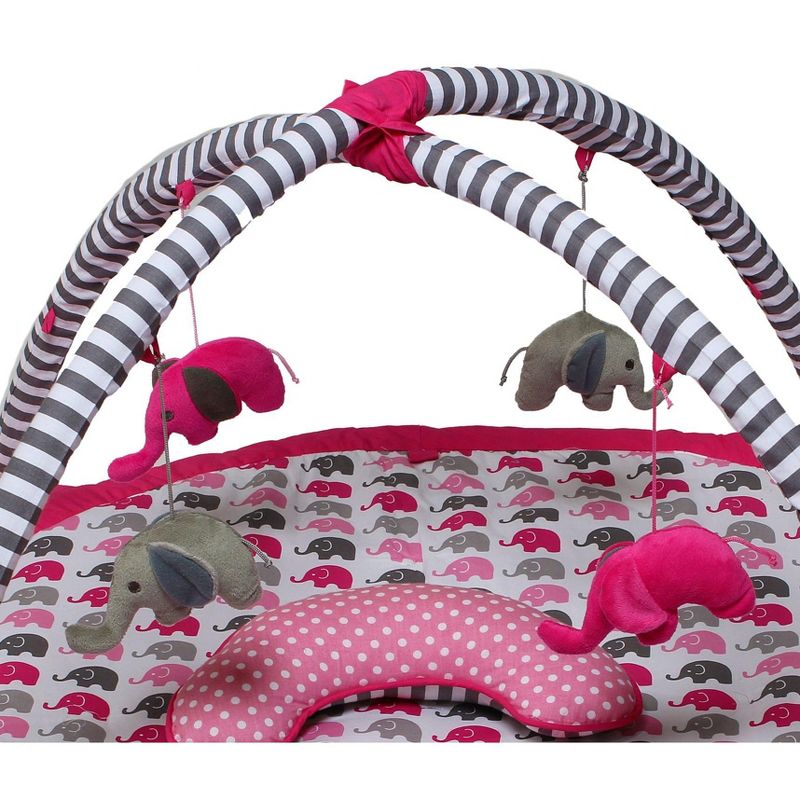 Bacati - Baby Activity Gyms & Playmats (Elephants Pink/Grey), 3 of 4