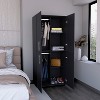 Hazel 70" High Four-Door Armoire Wardrove Closet Cabinet, Six Shelves and Two Hanging Rods, Bedroom Clothes Storage Cabinet Organizer - 4 of 4