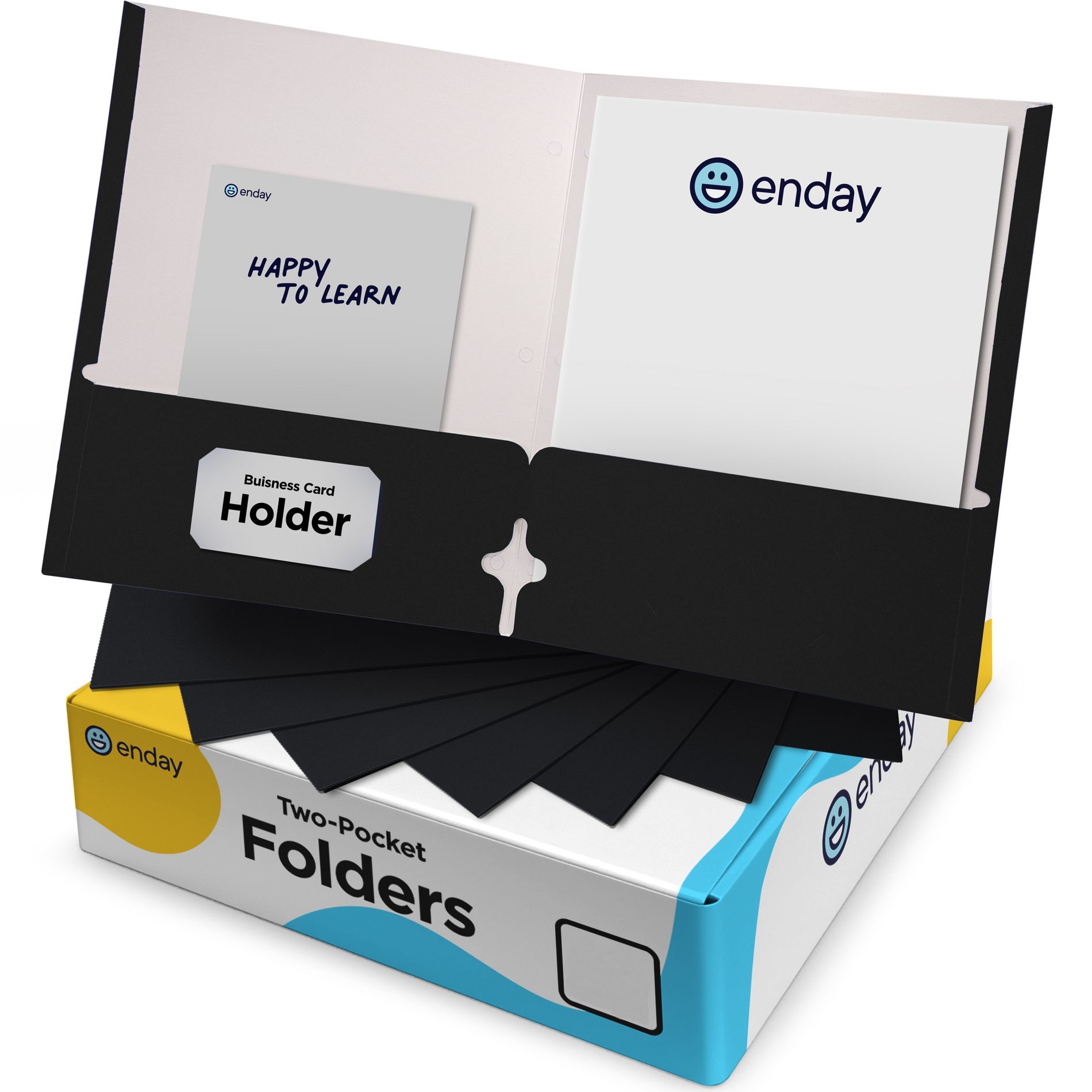 Paper Folders with Pockets 2 Pocket Folders Bulk, Two Pocket Folders for Letter Size Sheets, File Folders with Pockets, 25 Pack - by Enday