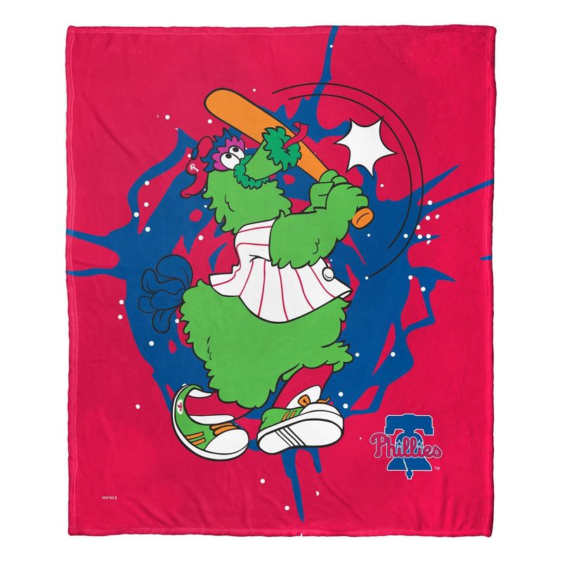 50&#34;x60&#34; MLB Philadelphia Phillies Mascot Silk Touch Throw Blanket, 1 of 6