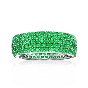 Ross-Simons 2.90 ct. t.w. Simulated Emerald Multi-Row Eternity Band in Sterling Silver - 1 of 4