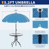 6 Pieces Outdoor Dining Set With Umbrella, Patio Table and 4 Folding Chairs With Umbrella, Garden Patio Furniture Set With Umbrellas, for Patio - 2 of 4