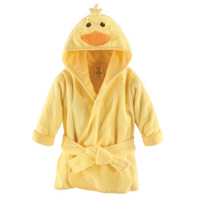 Luvable Friends Baby Unisex Cotton Animal Face Bathrobe, Duck, One Size