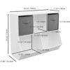 Modern 4 Cube Kids Bookshelf & Toy Storage Organizer, White-Gray for Kids' Room, Playroom, Nursery & Kindergarten - 3 of 4