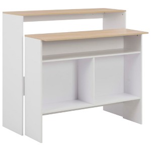 vidaXL Bar Table with 2 Table Tops White 51.2"x15.7"x47.2" - 1 of 4