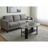 HomeRoots Set of Three 36" Gray And Black Wood Coffee Table With Shelf - 2 of 4