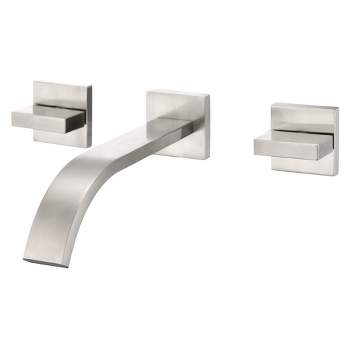 sumerain Brushed Nickel Bathroom Faucet Wall Mount Lavatory Faucet with Rough in Valve